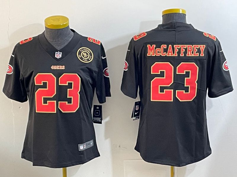 Youth San Francisco 49ers #23 Mccaffrey Black Gold 2024 Nike Vapor Limited NFL Jersey style 12022->youth nfl jersey->Youth Jersey